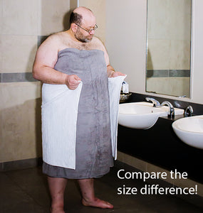 Standard towels compared to oversized